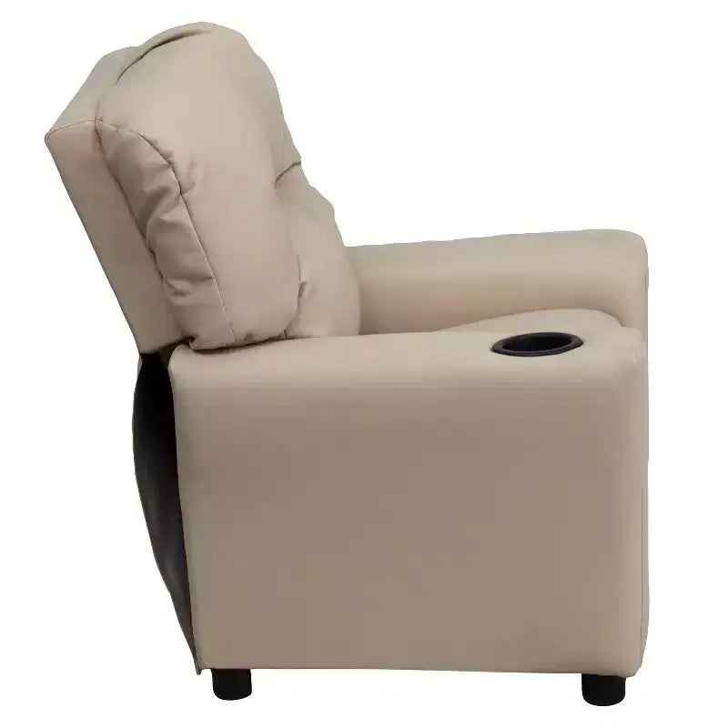 Beige/Nero/Blu/Rosa/Rosso/Marrone/Mimetico, Vinile/Microfibra/Pelle sintetica/Tessuto, Poltrona reclinabile per bambini con portabicchieri, 1 posto