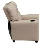 Beige/Nero/Blu/Rosa/Rosso/Marrone/Mimetico, Vinile/Microfibra/Pelle sintetica/Tessuto, Poltrona reclinabile per bambini con portabicchieri, 1 posto