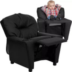 Beige/Nero/Blu/Rosa/Rosso/Marrone/Mimetico, Vinile/Microfibra/Pelle sintetica/Tessuto, Poltrona reclinabile per bambini con portabicchieri, 1 posto
