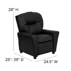 Beige/Nero/Blu/Rosa/Rosso/Marrone/Mimetico, Vinile/Microfibra/Pelle sintetica/Tessuto, Poltrona reclinabile per bambini con portabicchieri, 1 posto