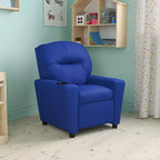 Beige/Nero/Blu/Rosa/Rosso/Marrone/Mimetico, Vinile/Microfibra/Pelle sintetica/Tessuto, Poltrona reclinabile per bambini con portabicchieri, 1 posto