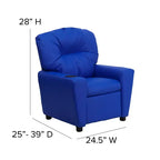 Beige/Nero/Blu/Rosa/Rosso/Marrone/Mimetico, Vinile/Microfibra/Pelle sintetica/Tessuto, Poltrona reclinabile per bambini con portabicchieri, 1 posto