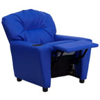 Beige/Nero/Blu/Rosa/Rosso/Marrone/Mimetico, Vinile/Microfibra/Pelle sintetica/Tessuto, Poltrona reclinabile per bambini con portabicchieri, 1 posto