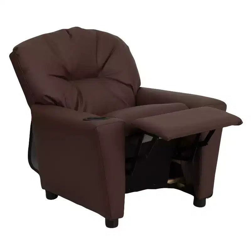 Beige/Nero/Blu/Rosa/Rosso/Marrone/Mimetico, Vinile/Microfibra/Pelle sintetica/Tessuto, Poltrona reclinabile per bambini con portabicchieri, 1 posto
