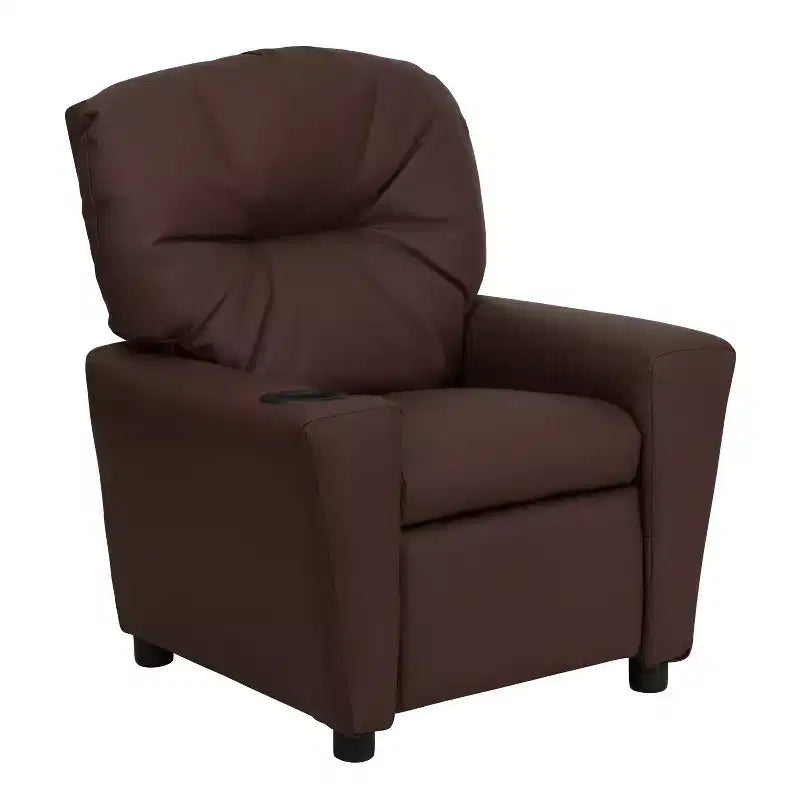 Beige/Nero/Blu/Rosa/Rosso/Marrone/Mimetico, Vinile/Microfibra/Pelle sintetica/Tessuto, Poltrona reclinabile per bambini con portabicchieri, 1 posto