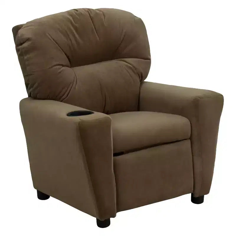 Beige/Nero/Blu/Rosa/Rosso/Marrone/Mimetico, Vinile/Microfibra/Pelle sintetica/Tessuto, Poltrona reclinabile per bambini con portabicchieri, 1 posto