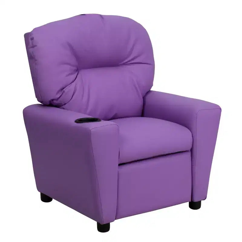 Beige/Nero/Blu/Rosa/Rosso/Marrone/Mimetico, Vinile/Microfibra/Pelle sintetica/Tessuto, Poltrona reclinabile per bambini con portabicchieri, 1 posto