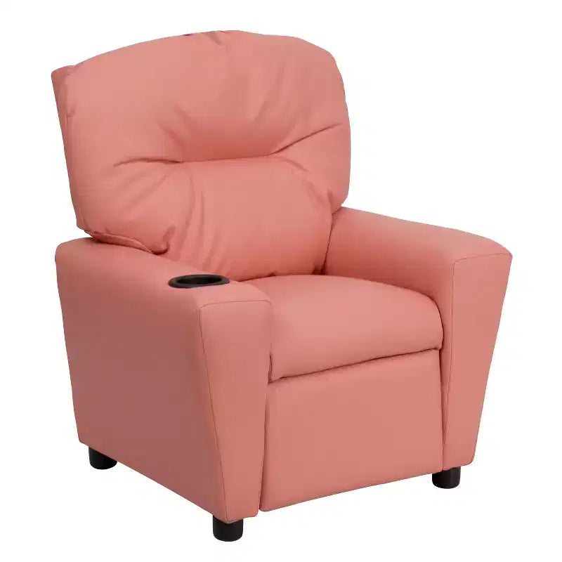 Beige/Nero/Blu/Rosa/Rosso/Marrone/Mimetico, Vinile/Microfibra/Pelle sintetica/Tessuto, Poltrona reclinabile per bambini con portabicchieri, 1 posto