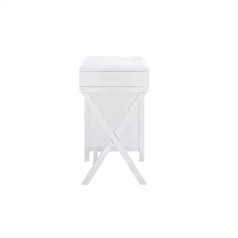 Scrivania con vano laterale grigio/blu scuro/bianco a 4 cassetti, 1 persona