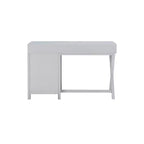 Scrivania con vano laterale grigio/blu scuro/bianco a 4 cassetti, 1 persona