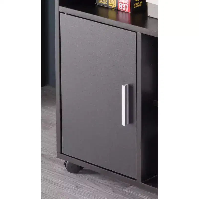 Espositore marrone/bianco su ruote con rotelle, montaggio da 1 persona