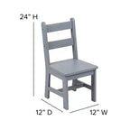 Set per bambini composto da tavolo in legno massello e 2 sedie - grigio / naturale / bianco - 2 posti