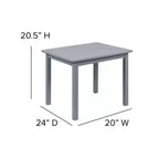 Set per bambini composto da tavolo in legno massello e 2 sedie - grigio / naturale / bianco - 2 posti