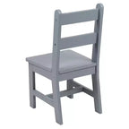Set per bambini composto da tavolo in legno massello e 2 sedie - grigio / naturale / bianco - 2 posti