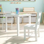 Set per bambini composto da tavolo in legno massello e 2 sedie - grigio / naturale / bianco - 2 posti