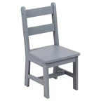 Set per bambini composto da tavolo in legno massello e 2 sedie - grigio / naturale / bianco - 2 posti