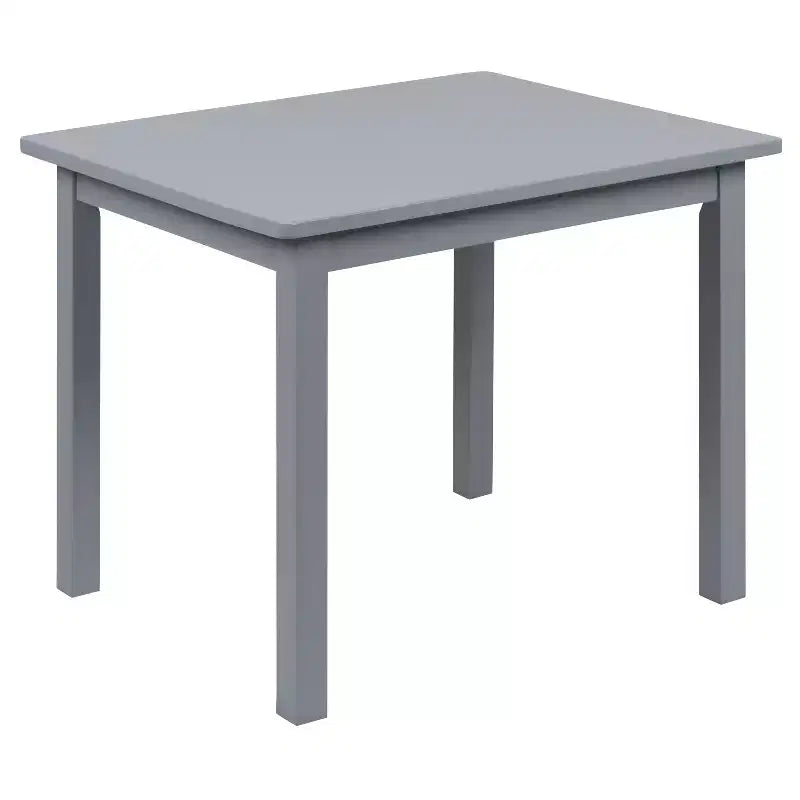 Set 3 pezzi tavolo e 2 sedie per bambini in legno massello – Grigio / Naturale / Bianco – 2 posti
