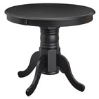Tavolo da pranzo rotondo allungabile con piedistallo, grigio/noce, posti a sedere fino a 6 persone