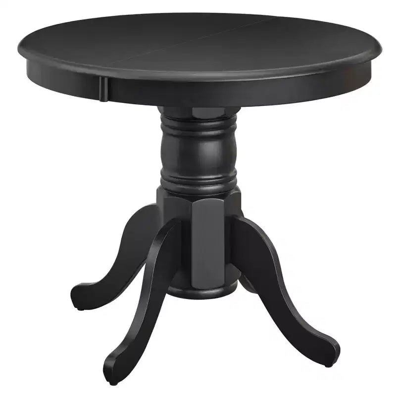 Tavolo da pranzo rotondo allungabile con piedistallo, grigio/noce, posti a sedere fino a 6 persone