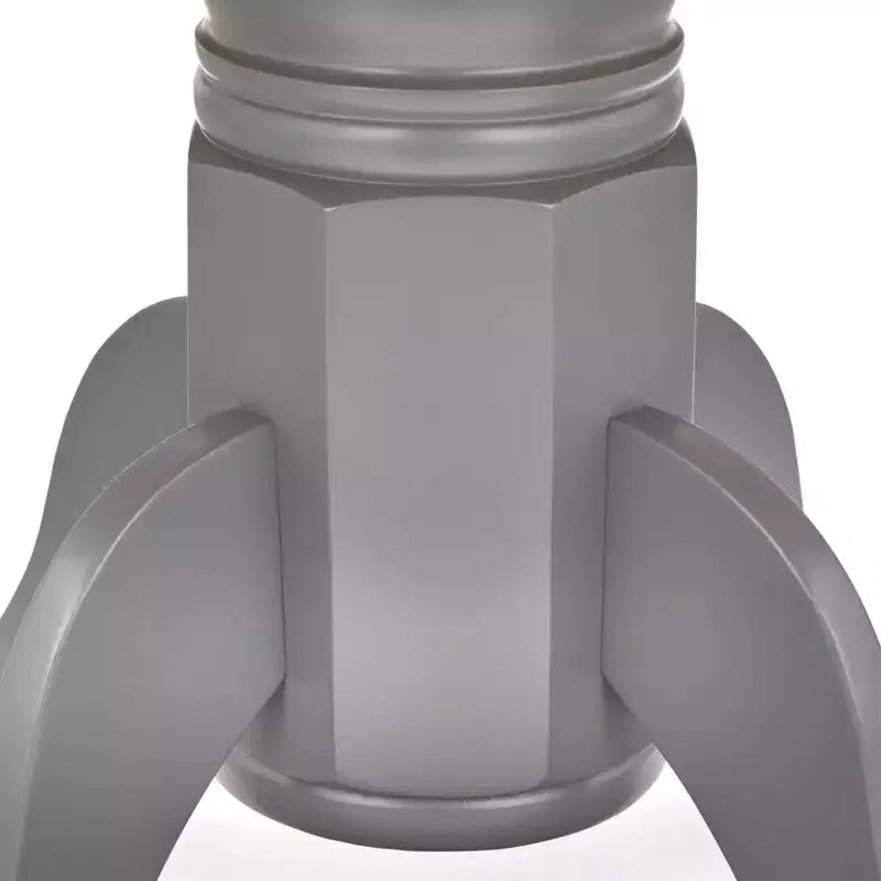 Tavolo da pranzo rotondo allungabile con piedistallo, grigio/noce, posti a sedere fino a 6 persone