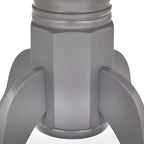 Tavolo da pranzo rotondo allungabile con piedistallo, grigio/noce, posti a sedere fino a 6 persone