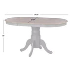 Tavolo da pranzo rotondo allungabile con piedistallo, grigio/noce, posti a sedere fino a 6 persone
