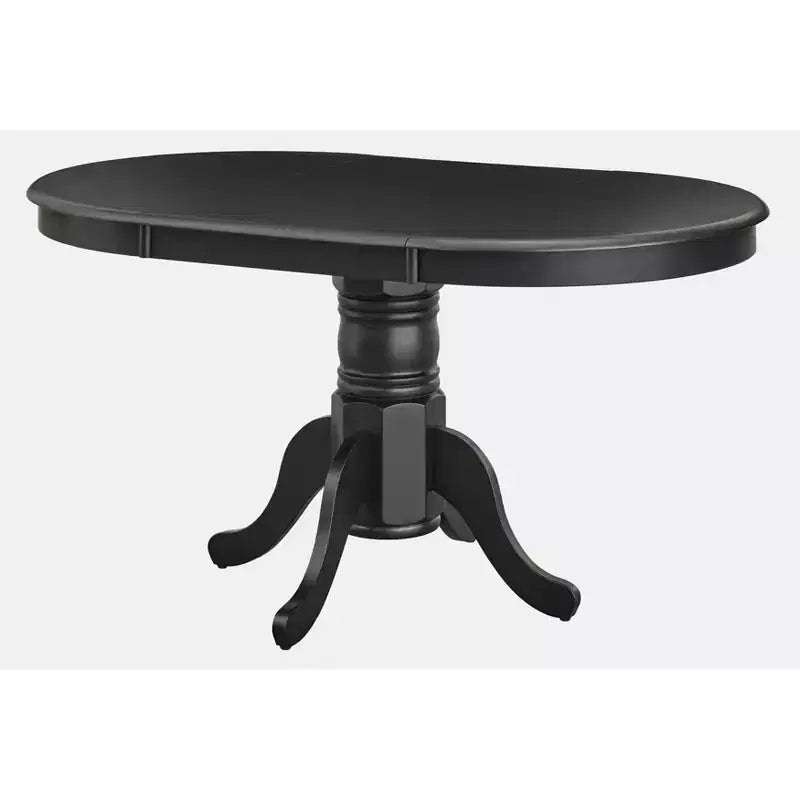 Tavolo da pranzo rotondo allungabile con piedistallo, grigio/noce, posti a sedere fino a 6 persone