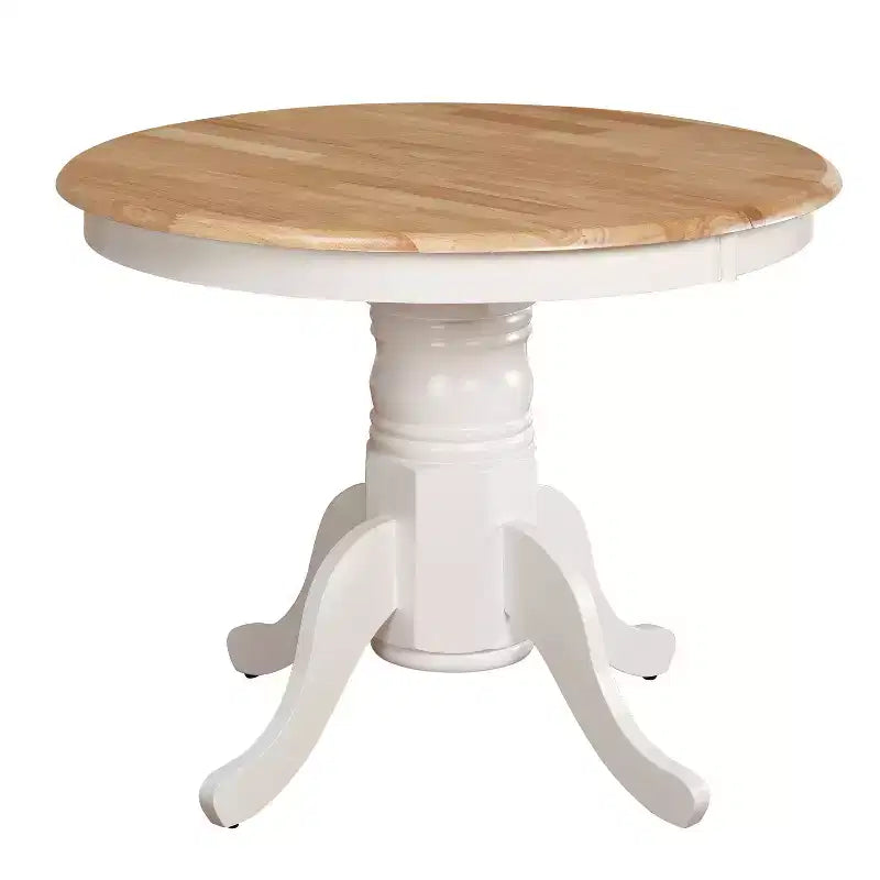 Tavolo da pranzo rotondo allungabile con piedistallo, grigio/noce, posti a sedere fino a 6 persone