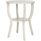 Tavolino rotondo d'appoggio – Grigio Cenere / Blu / Miele Naturale / Bianco Decapato, Stile Cottage, 1 Pezzo