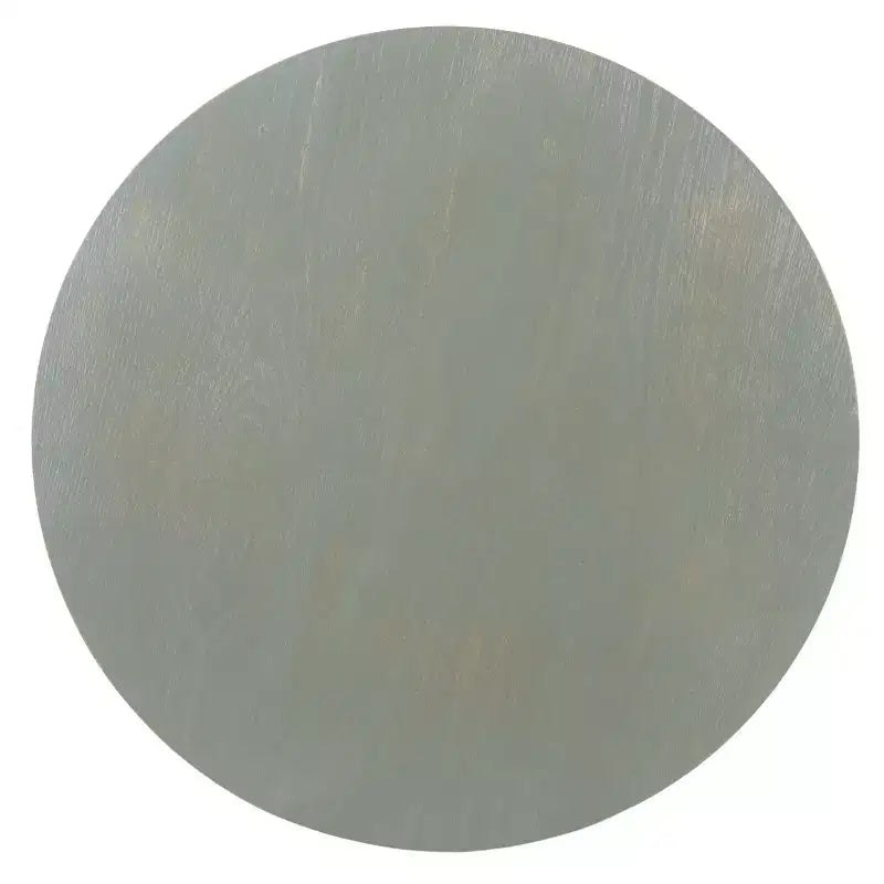 Tavolino rotondo d'appoggio – Grigio Cenere / Blu / Miele Naturale / Bianco Decapato, Stile Cottage, 1 Pezzo