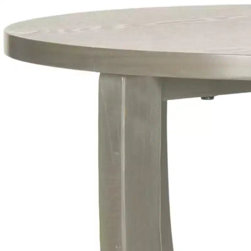 Tavolino rotondo d'appoggio – Grigio Cenere / Blu / Miele Naturale / Bianco Decapato, Stile Cottage, 1 Pezzo