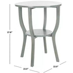 Tavolino rotondo d'appoggio – Grigio Cenere / Blu / Miele Naturale / Bianco Decapato, Stile Cottage, 1 Pezzo