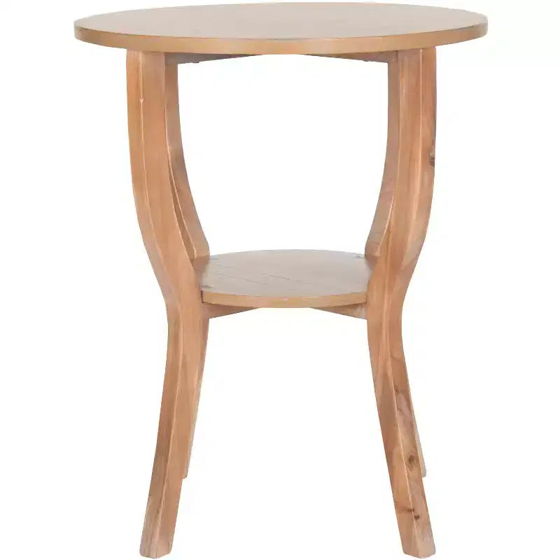 Tavolino rotondo d'appoggio – Grigio Cenere / Blu / Miele Naturale / Bianco Decapato, Stile Cottage, 1 Pezzo