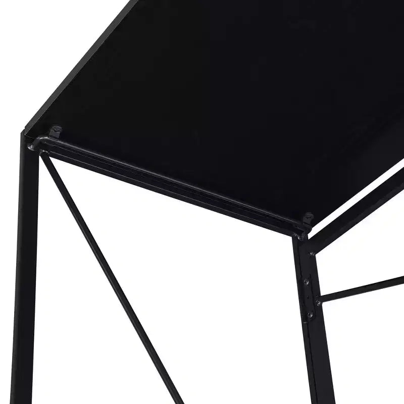 Scrivania Pieghevole, Espresso/Nero e Grigio Antracite/Nero, 1 Persona