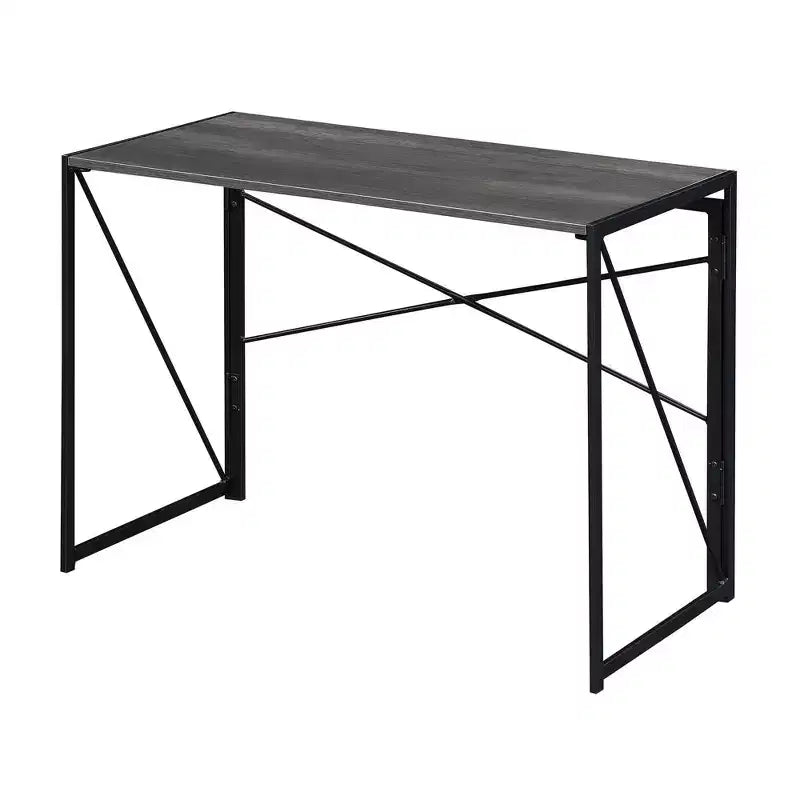 Scrivania Pieghevole, Espresso/Nero e Grigio Antracite/Nero, 1 Persona