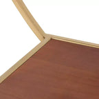 Mensola a muro semicircolare, Nero / Oro / Noce, 2 ripiani