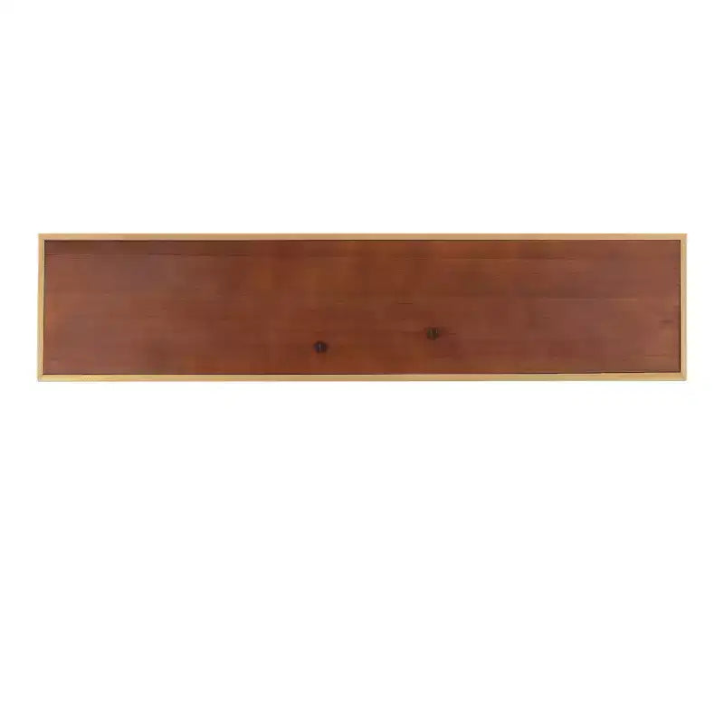 Mensola a muro semicircolare, Nero / Oro / Noce, 2 ripiani