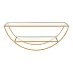 Mensola a muro semicircolare, Nero / Oro / Noce, 2 ripiani