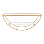 Mensola a muro semicircolare, Nero / Oro / Noce, 2 ripiani