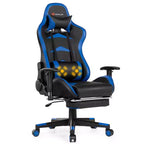 Costway Office Massage Gaming Chair Reclining Swivel Racing with Footrest