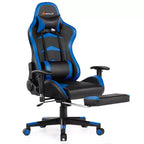 Poltrona gaming reclinabile rosa / rossa / bianca con poggiapiedi, per 1