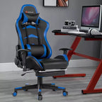 Poltrona gaming reclinabile rosa / rossa / bianca con poggiapiedi, per 1