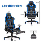 Poltrona gaming reclinabile rosa / rossa / bianca con poggiapiedi, per 1