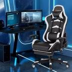 Poltrona gaming reclinabile rosa / rossa / bianca con poggiapiedi, per 1