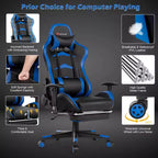 Poltrona gaming reclinabile rosa / rossa / bianca con poggiapiedi, per 1