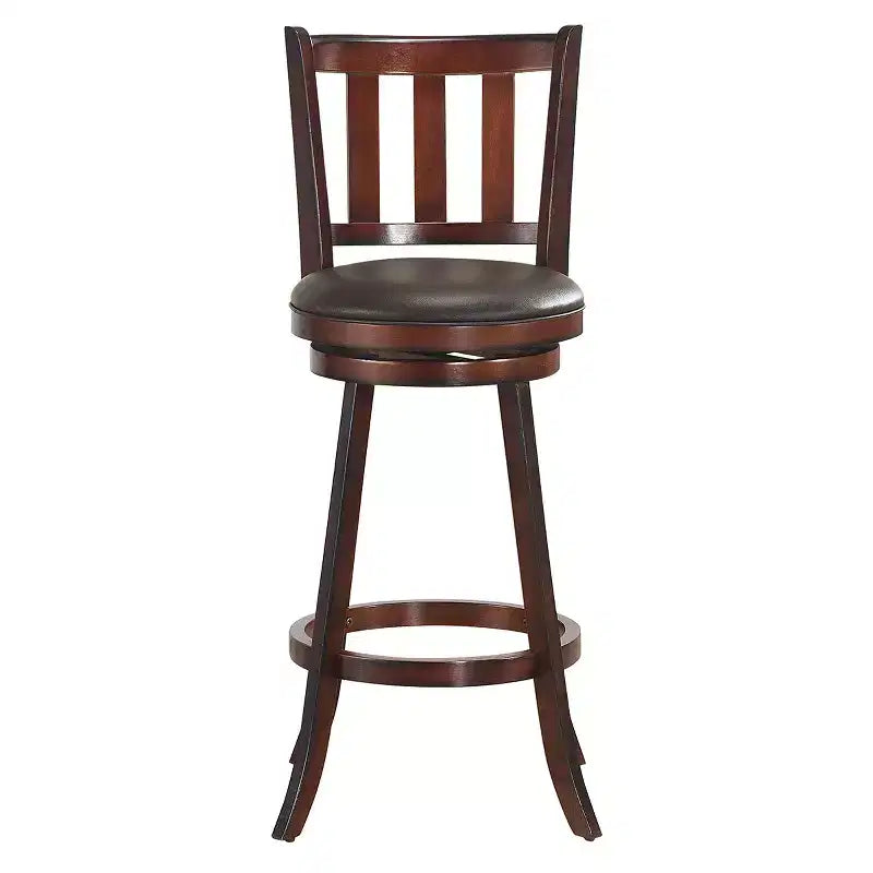 Sgabello da Bar Girevole in Similpelle Marrone Nocciola, Set da 4