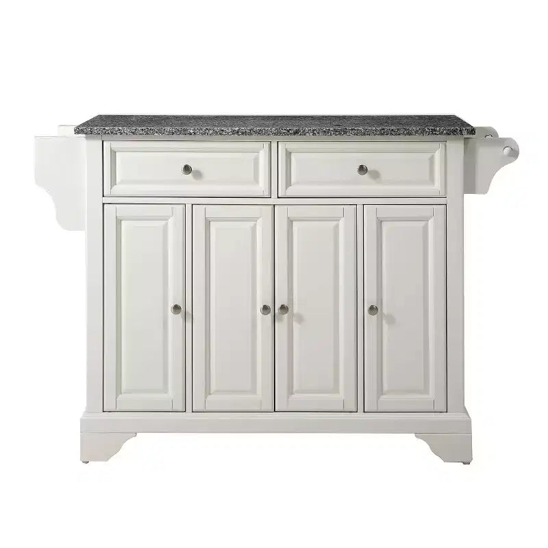 Carrello da cucina con isola a grandezza naturale con portasciugamani, ciliegio / bianco / mogano
