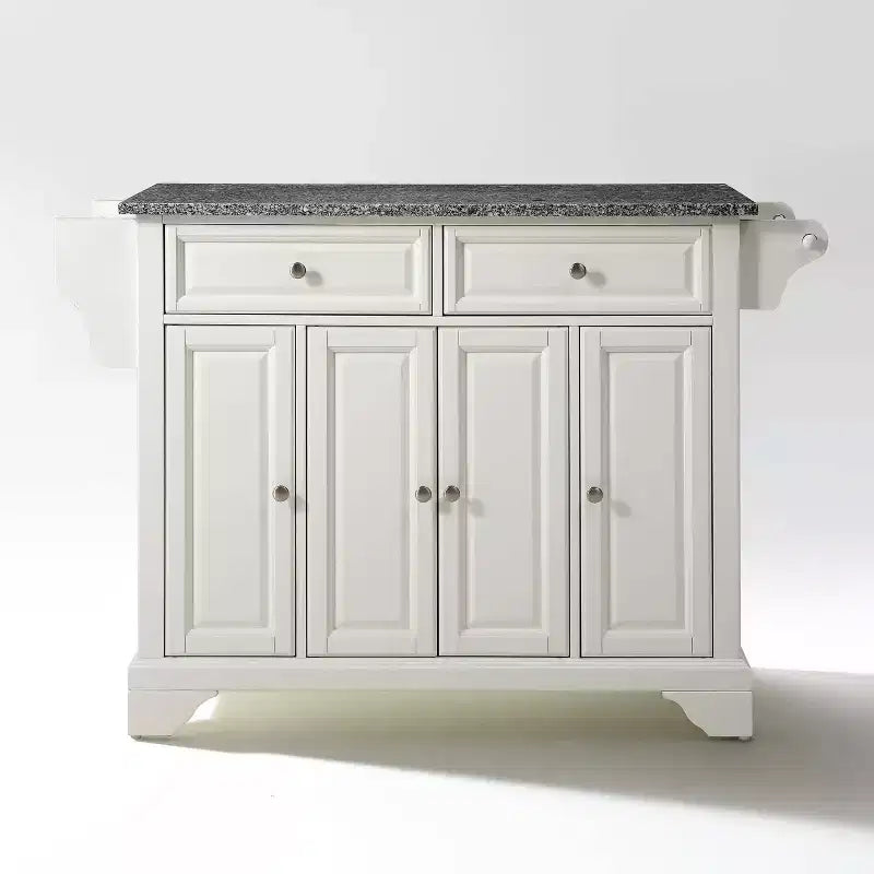 Carrello da cucina con isola a grandezza naturale con portasciugamani, ciliegio / bianco / mogano