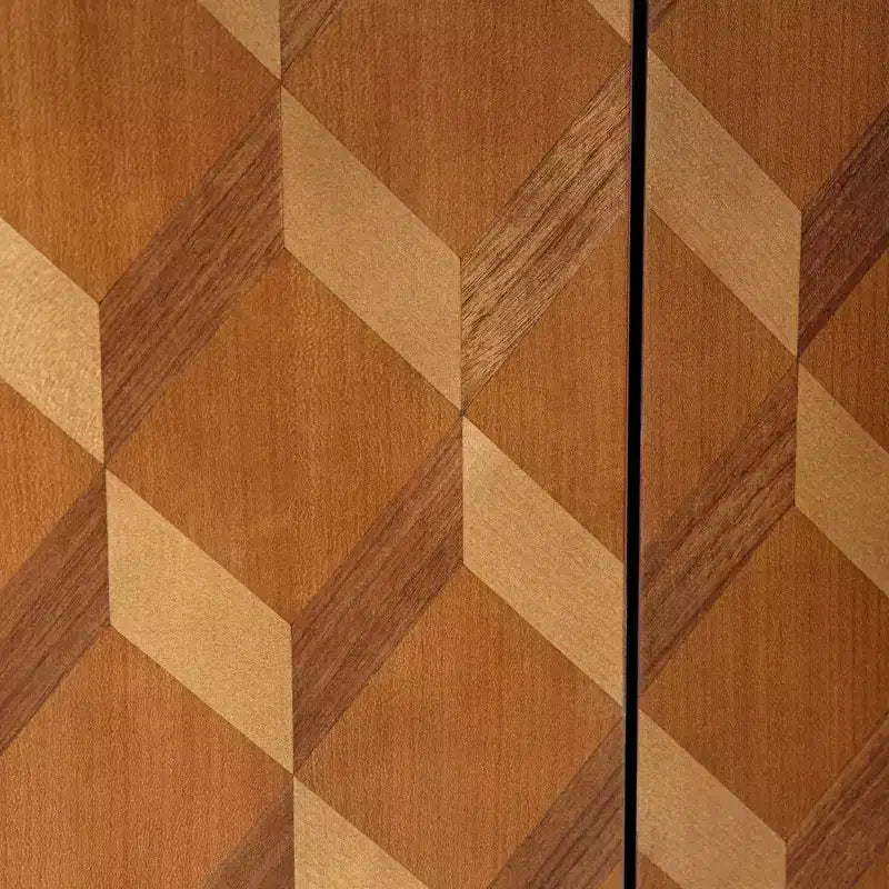 Cassettiera in Legno Marrone Scuro a 2 Ante, Montaggio 1 Persona