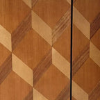 Dunkelbraune Akzentkommode aus Holz mit 2 Türen, Montage durch 1 Person
